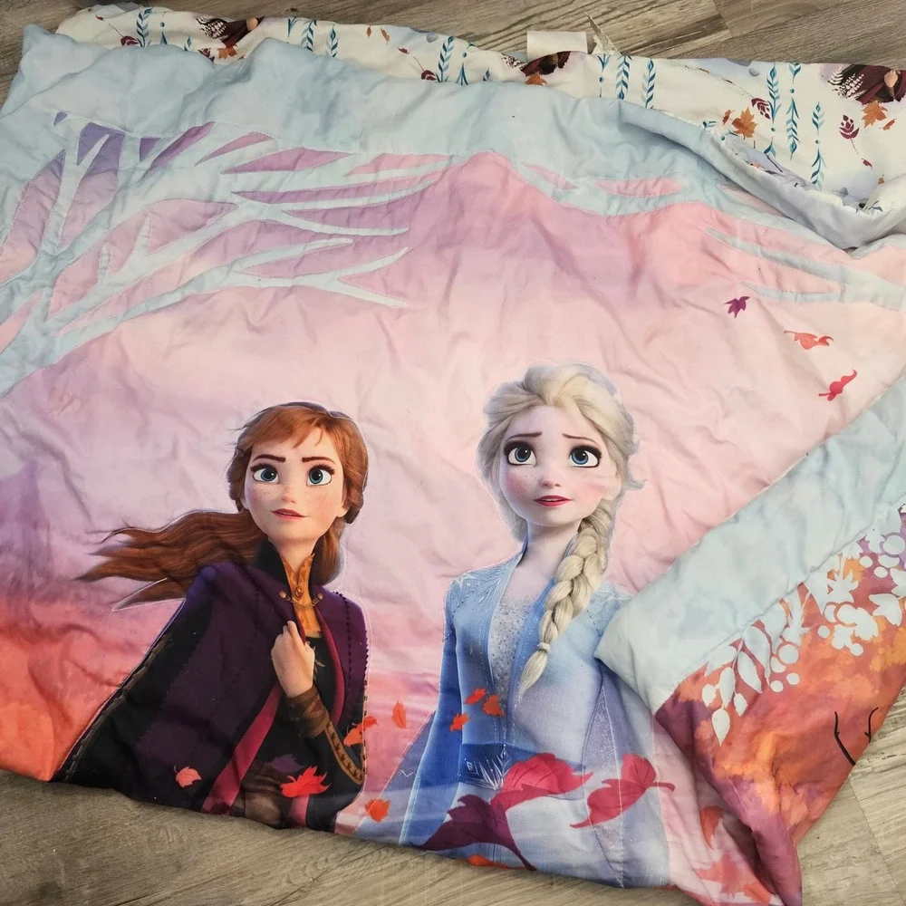 Disney Frozen 2 Kids Twin Comforter Elsa Anna Olaf‎ reversable Piece Bedding Set